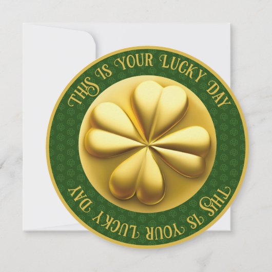 Personalisiert Golden Kleeblatt St. Patrick's Day Einladung (Rückseite)