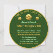 Personalisiert Golden Kleeblatt St. Patrick's Day Einladung (Vorderseite)