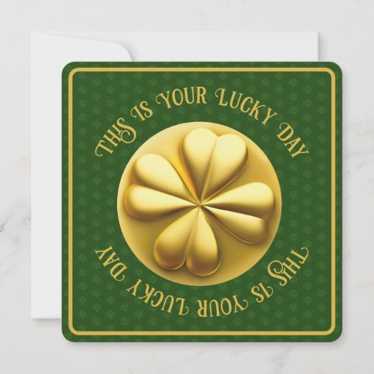 Personalisiert Golden Kleeblatt St. Patrick's Day Einladung (Rückseite)