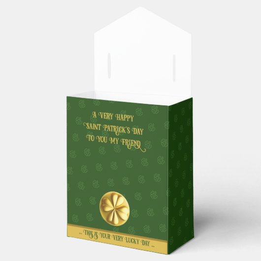 Personalisiert Golden Kleeblatt St. Patrick's Day Geschenkschachtel (Geöffnet)