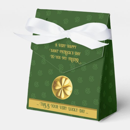 Personalisiert Golden Kleeblatt St. Patrick's Day Geschenkschachtel (Vorderseite)