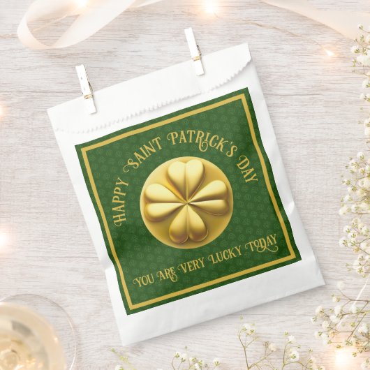 Personalisiert Golden Kleeblatt St. Patrick's Day Geschenktütchen (Ausgeschnitten)