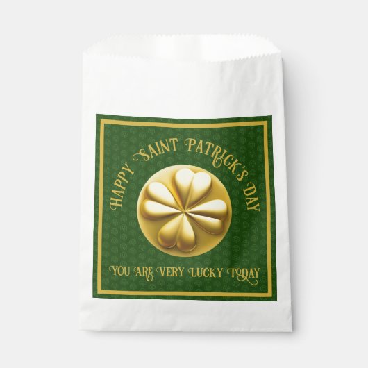 Personalisiert Golden Kleeblatt St. Patrick's Day Geschenktütchen (Vorderseite)