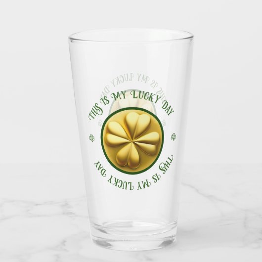 Personalisiert Golden Kleeblatt St. Patrick's Day Glas (Rückseite)