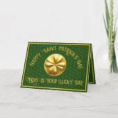 Personalisiert Golden Kleeblatt St. Patrick's Day Karte (Vorderseite)