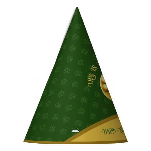 Personalisiert Golden Kleeblatt St. Patrick's Day Partyhütchen (Links)