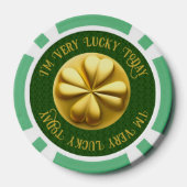 Personalisiert Golden Kleeblatt St. Patrick's Day Pokerchips (Rückseite)
