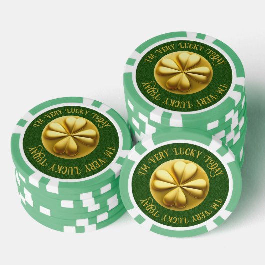 Personalisiert Golden Kleeblatt St. Patrick's Day Pokerchips (Stapel)