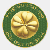 Personalisiert Golden Kleeblatt St. Patrick's Day Runder Aufkleber (Vorderseite)