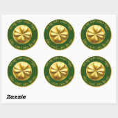 Personalisiert Golden Kleeblatt St. Patrick's Day Runder Aufkleber (Blatt)