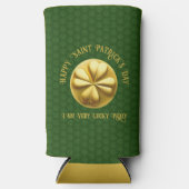 Personalisiert Golden Kleeblatt St. Patrick's Day Selters Dosenkühler (Vorderseite)