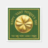 Personalisiert Golden Kleeblatt St. Patrick's Day Serviette (Vorderseite)