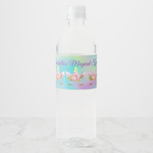 Personalisiert Golden Rainbow Unicorn Water Flasch Wasserflaschenetikett