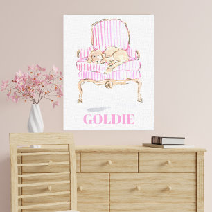 Personalisiert Golden Retriever Art Hund Lover Pre Leinwanddruck