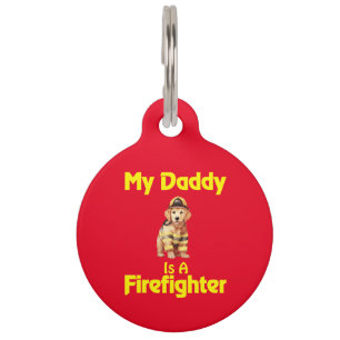Personalisiert Golden Retriever Feuerwehrmann Dadd Haustiermarke