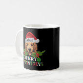 Personalisiert Golden Retriever Frohe Weihnachten Kaffeetasse (Vorderseite Links)