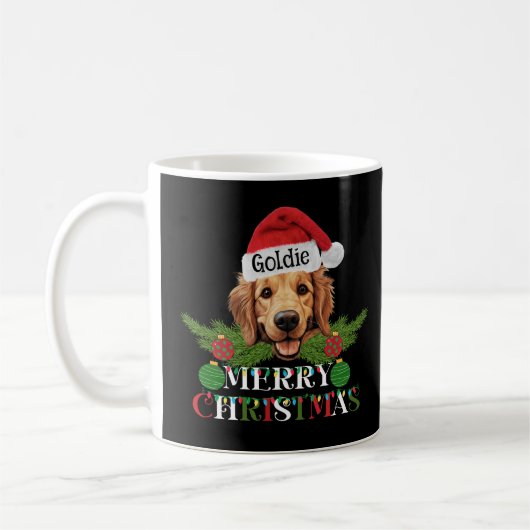 Personalisiert Golden Retriever Frohe Weihnachten Kaffeetasse (Links)