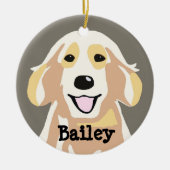 Personalisiert Golden Retriever Keramik Ornament (Vorne)