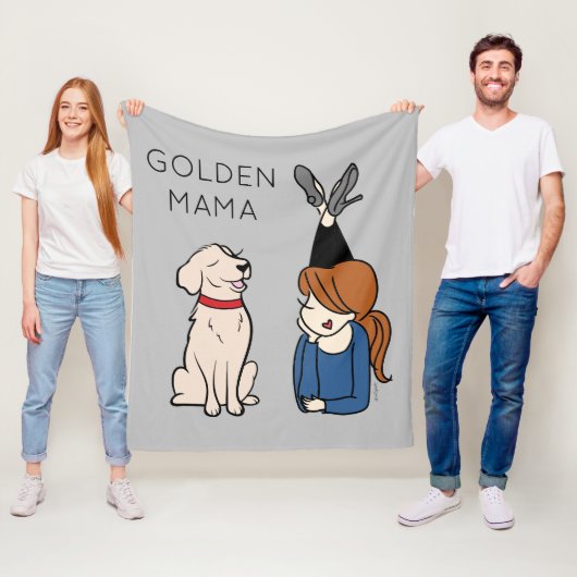 Personalisiert Golden Retriever Mama Fleece Blanke (Beispiel)