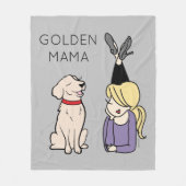 Personalisiert Golden Retriever Mama Fleecedecke (Vorderseite)