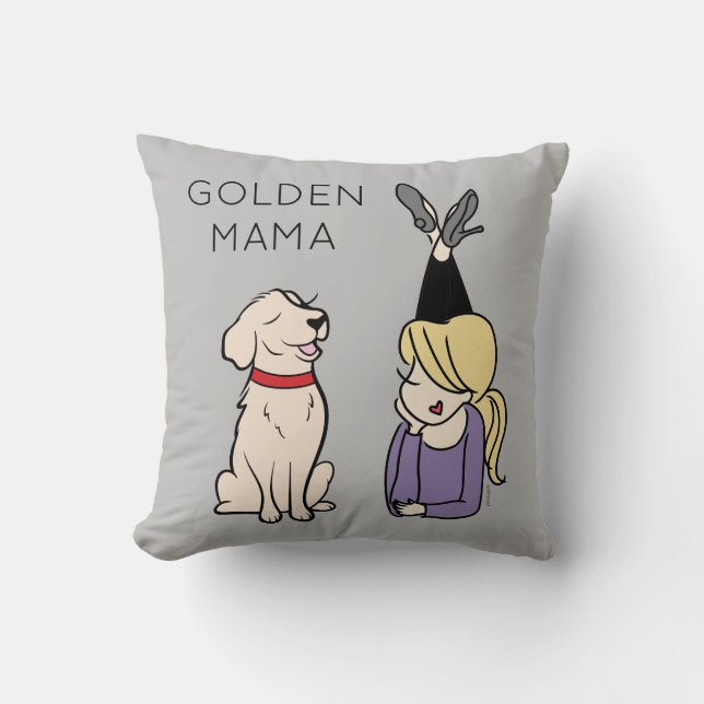 Personalisiert Golden Retriever Mama Kissen (Vorderseite)