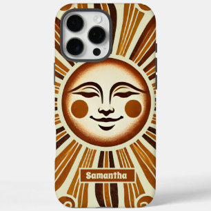 Personalisiert Golden Vintag Boho Sun Geschenk iPhone 16 Pro Max Hülle