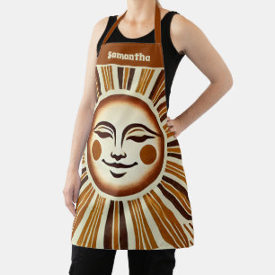Personalisiert Golden Vintag Boho Sun Geschenk Schürze