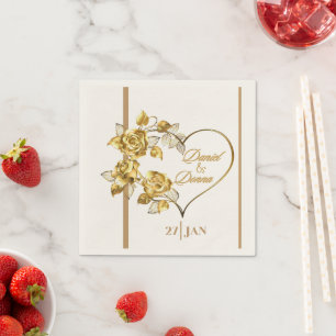 Personalisiert Golden Wedding Napkins Serviette