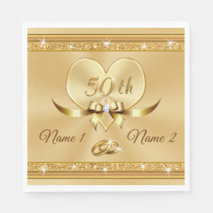 Personalisiert Golden Wedding Neapel Serviette