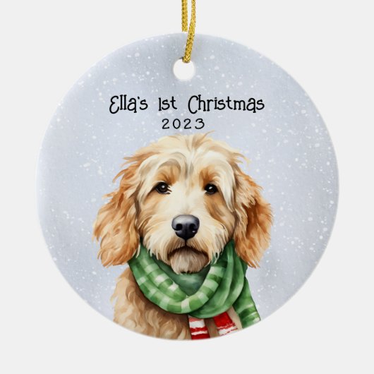 Personalisiert Goldendoodle Keramik Ornament (Vorne)