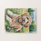 Personalisiert Goldendoodle Puzzle (Horizontal)