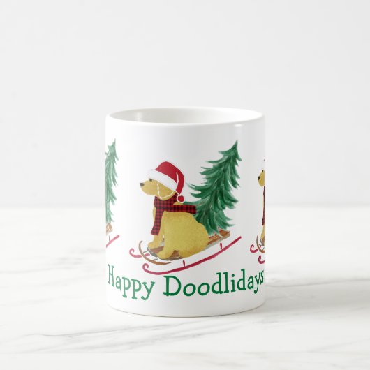 Personalisiert Goldendoodle Weihnachtsschnecke Kaffeetasse (Mittel)