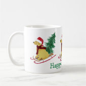 Personalisiert Goldendoodle Weihnachtsschnecke Kaffeetasse (Links)