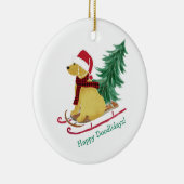 Personalisiert Goldendoodle Weihnachtsschnecke Keramik Ornament (Rechts)