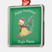 Personalisiert Goldendoodle Weihnachtsschnecke Ornament Aus Metall (Links)