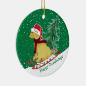 Personalisiert Goldendoodle Weihnachtsschnee Schli Keramik Ornament (Rechts)