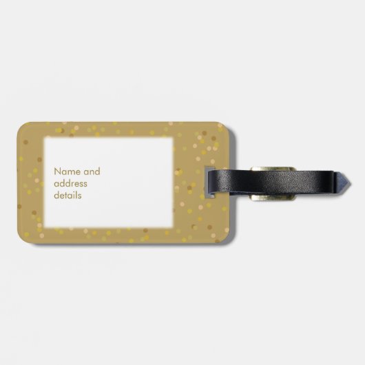 Personalisiert Goldstaub Confetti Mr. Gepäckanhänger (Rückseite horizontal)