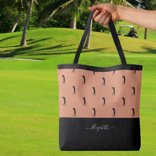 Personalisiert Golfer Moderne Silhouette Braun Sch Tasche