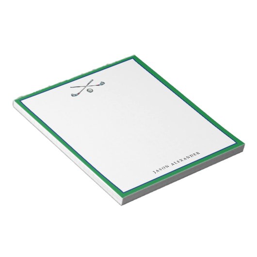 Personalisiert Golfer Notizblock (angewinkelt)