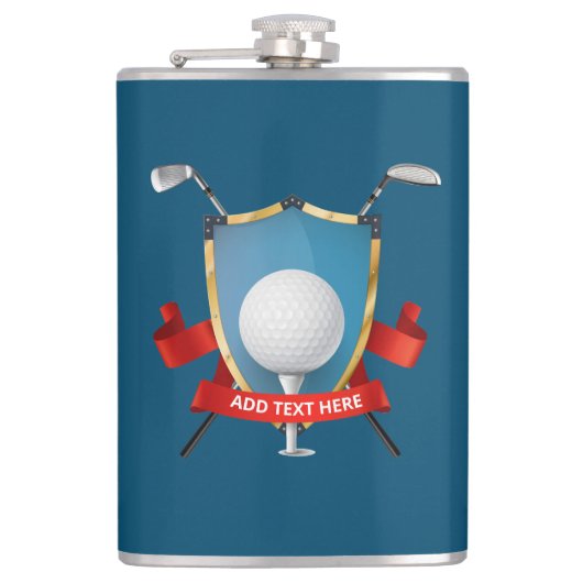 Personalisiert Golfers Vinyl-Wrapped Flask Flachmann (Vorderseite)