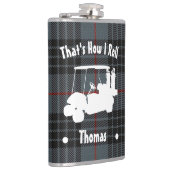 Personalisiert Golfers Vinyl-Wrapped Flask Flachmann (Rechts)