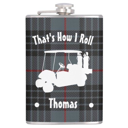 Personalisiert Golfers Vinyl-Wrapped Flask Flachmann (Vorderseite)