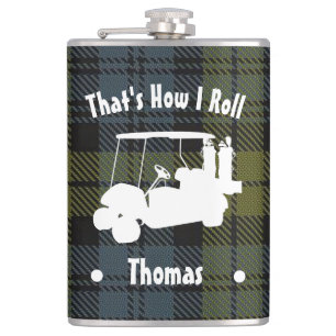 Personalisiert Golfers Vinyl-Wrapped Flask Flachmann