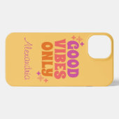 Personalisiert Good Vibes Yellow iPhone Hülle (Rückseite (Horizontal))