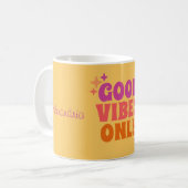 Personalisiert Good Vibes Yellow Kaffeetasse (Vorderseite Links)