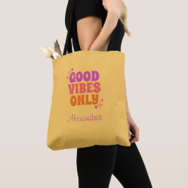 Personalisiert Good Vibes Yellow Tasche