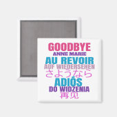 Personalisiert Goodbye Verlasse Au Revoir Typograf Magnet (Vorderseite/Rückseite)