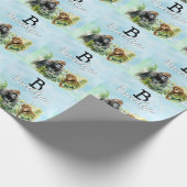 Personalisiert Gorilla Chimpanze Jungle Monogram Geschenkpapier (Ecke)