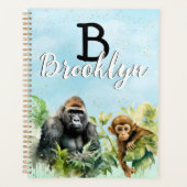 Personalisiert Gorilla Chimpanze Jungle Monogram Planer (Vorderseite)