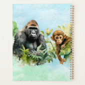 Personalisiert Gorilla Chimpanze Jungle Monogram Planer (Rückseite)